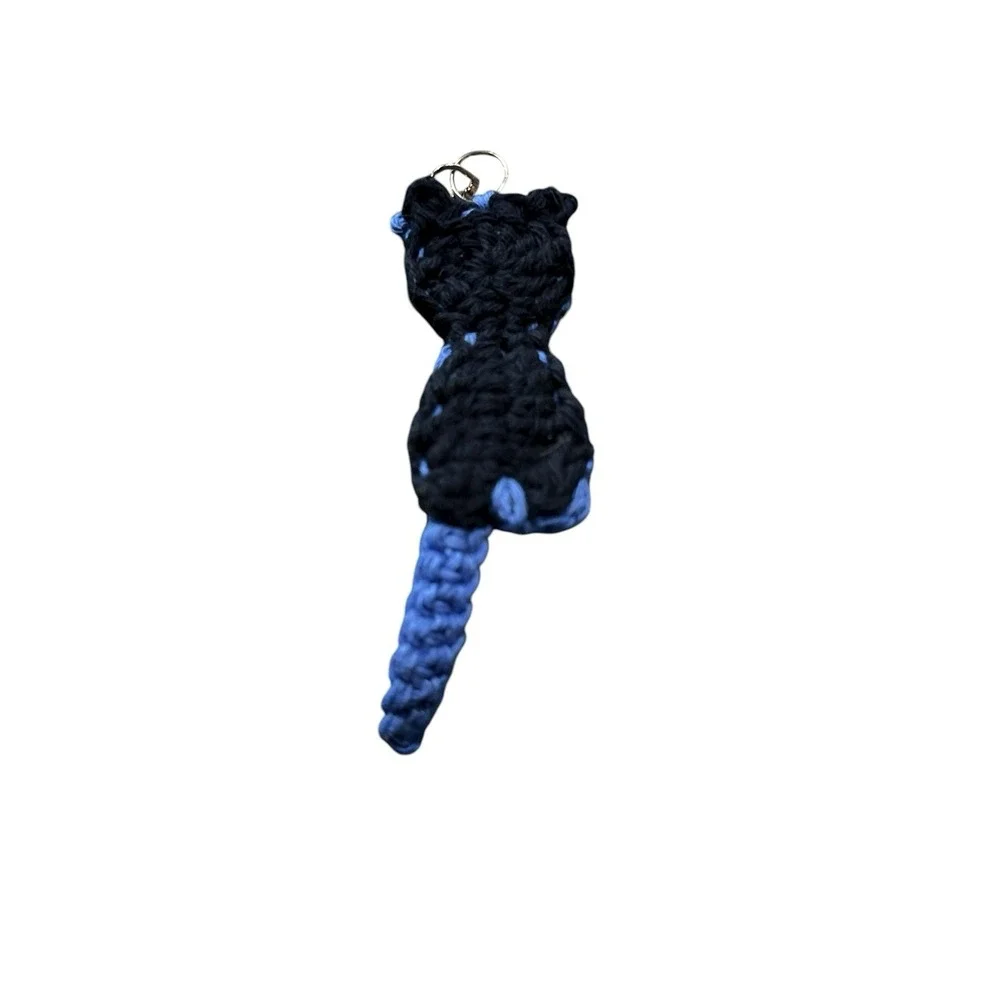 NEW handmade crochet CAT‎ kitten keychain bag purse charm gift